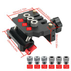 Self-Centering Doweling Jig Kit for Woodworking with Drill Guides and Panel Joiner Tool