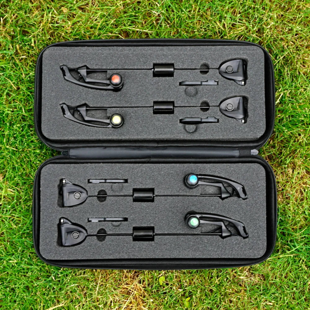 Carp Fishing LED Swinger Indicator Set with Adjustable Weights and Storage Case