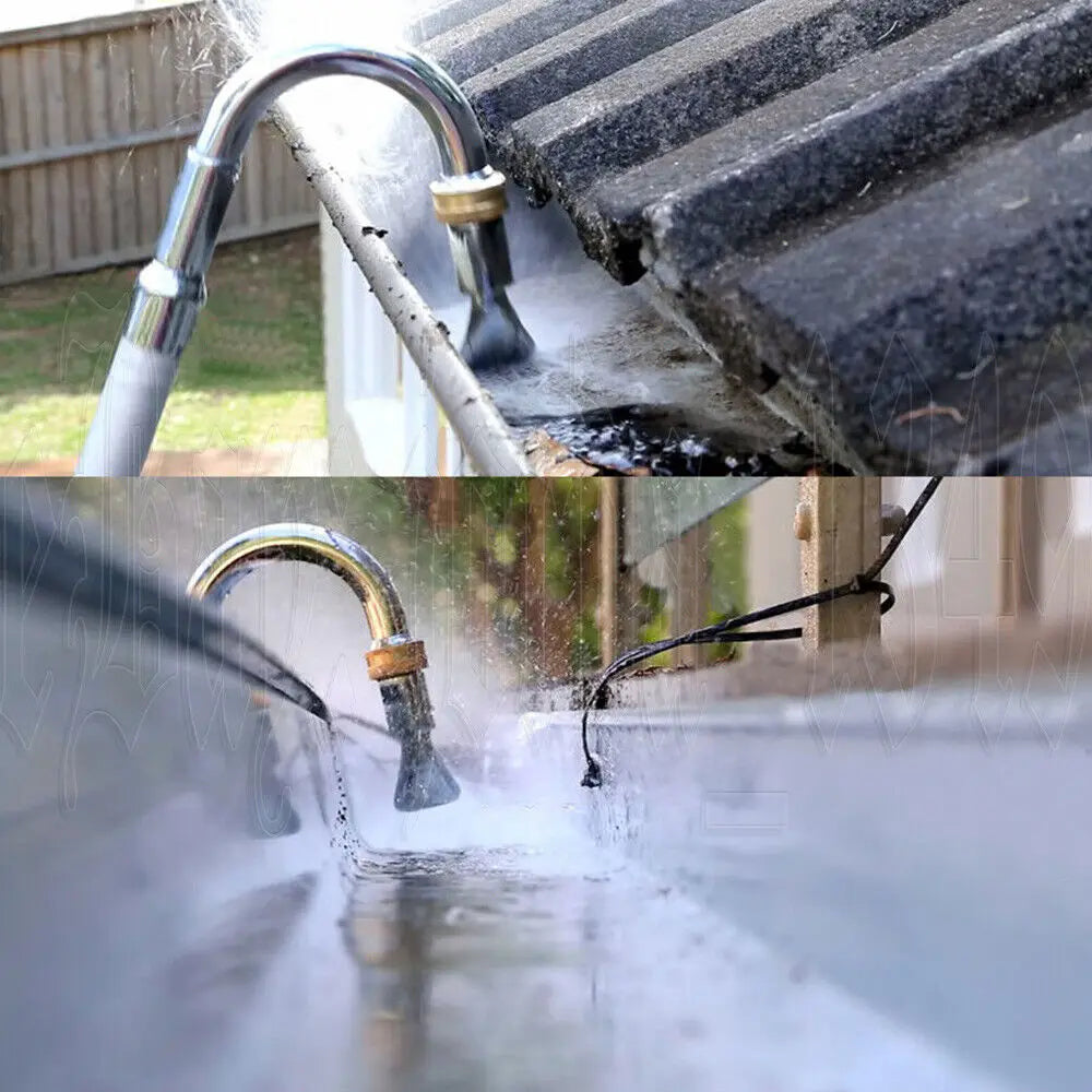 2-in-1 Telescopic Gutter and High Reach Cleaner with Adjustable Pole and Spray Nozzle
