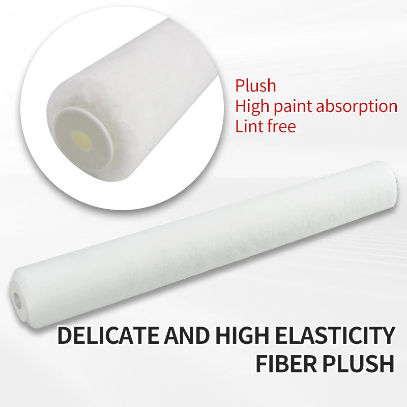 All-in-One Paint Roller Set with Tray Extension Handle and High Absorption Fiber Roller Brush