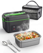 Cordless Electric Lunch Box 1.2L Rechargeable Food Warmer 100W with Carry Bag and Battery