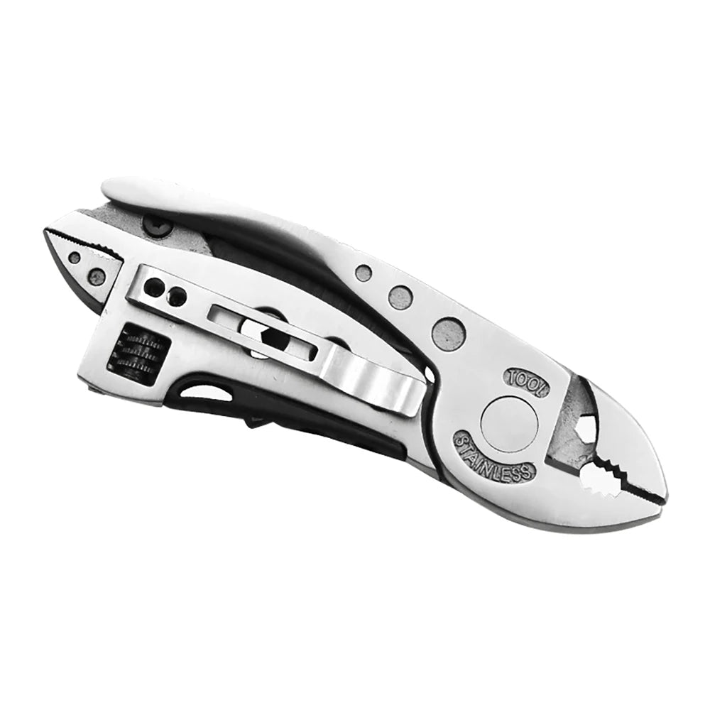 Portable Stainless Steel Multi Tool Pliers with Knife, Screwdriver and Wrench for Camping and DIY Repairs