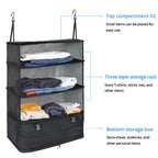 Portable Hanging Travel Storage Organizer with Compartments for Clothes and Accessories
