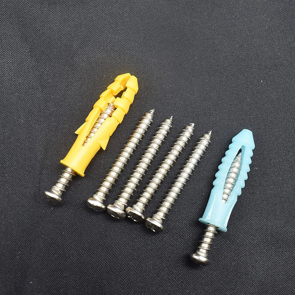 200 Piece Wall Anchor and Screw Assortment Kit M4 M5 Nylon Drywall Fixing Set with Storage Box
