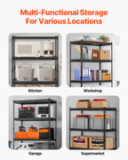 Heavy Duty 4 Tier Storage Shelves Adjustable Metal Garage Rack 2400lbs Capacity