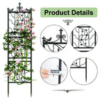 Metal Garden Trellis Plant Climbing Support Fence Panels for Vegetables Flowers and Vines (2 Pack)