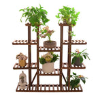 Wooden Multi-Tier Plant Shelf Stand Indoor Outdoor Flower Pot Display Rack
