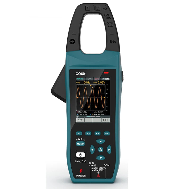 Digital Clamp Meter with Oscilloscope – AC/DC Voltage & Current Tester, Bluetooth Data Logging