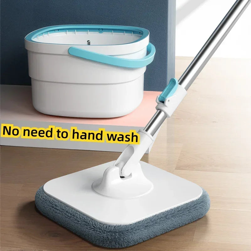 Portable Mop and Bucket Set with Automatic Dewatering, 2 Mopheads, 31x22x32 cm