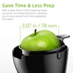 Portable Slow Masticating Juicer 200W with 78mm Wide Feed Chute for Fruit and Vegetable Juice