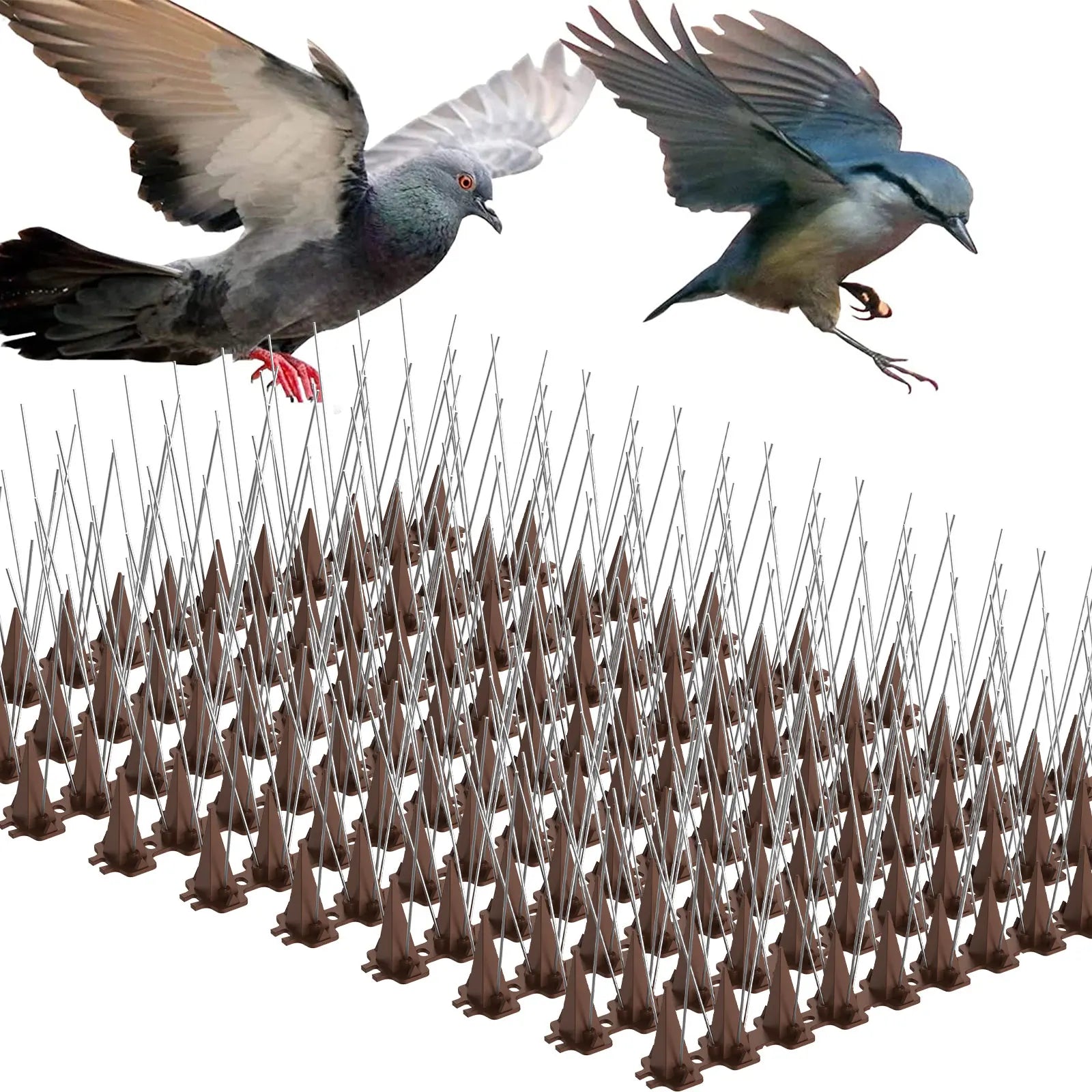Bird Spike Strips 10 Pack Stainless Steel Anti Bird Deterrent for Fence Roof Balcony Window Ledge