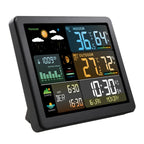 Wireless Digital Weather Station Clock with Indoor Outdoor Temperature Humidity Sensor and Forecast Display