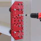 Heavy Duty Aluminum Alloy Shelf Pin Drilling Jig with Hinge Positioning Guide for Cabinet Work