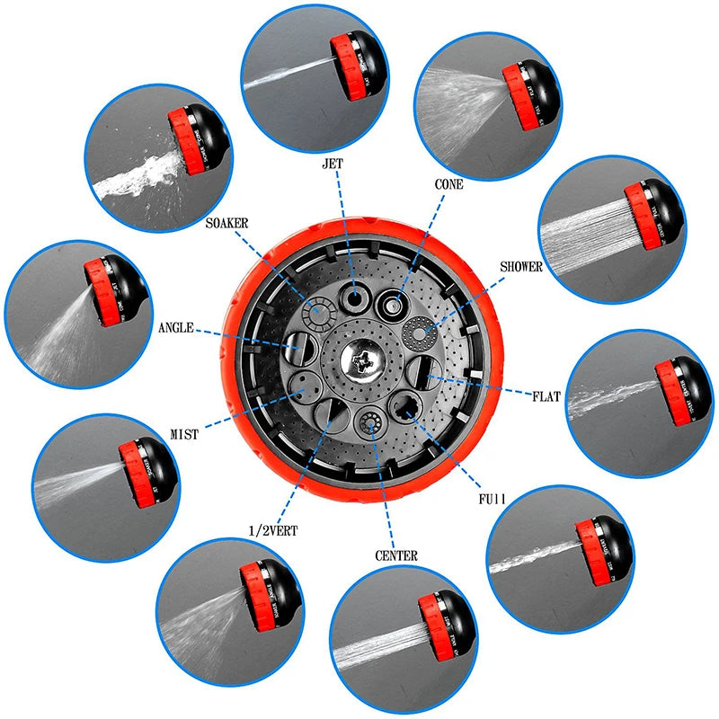 Expandable Garden Hose Pipe with Multifunction Spray Gun Flexible Water Hose for Yard Cleaning