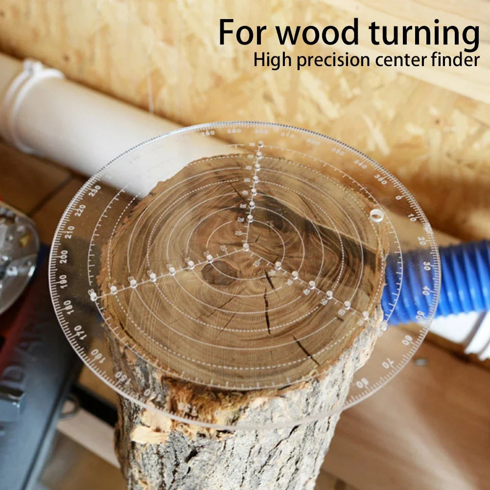Acrylic Round Centre Finder Ruler for Wood Turning Lathe Work and Precise Circle Drawing