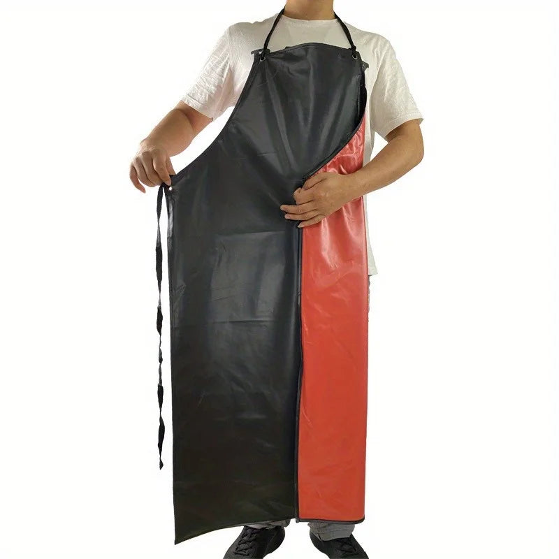 Heavy Duty PVC Waterproof Apron with Sleeves 77cm x 105cm for Kitchen Workshop Cleaning