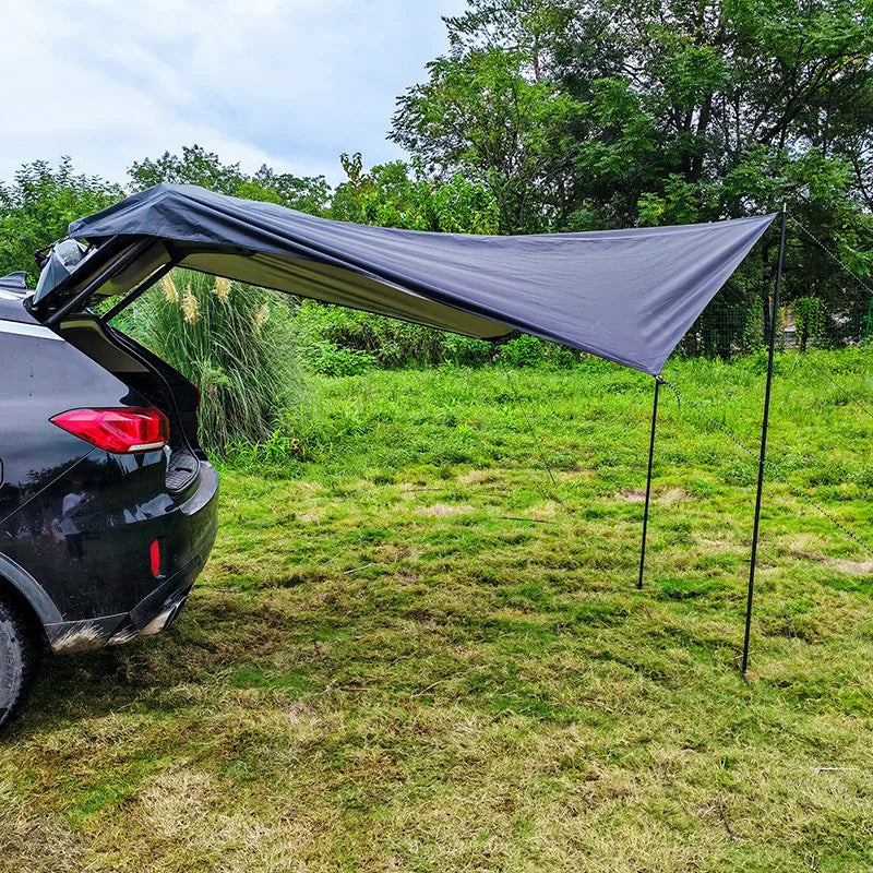 Portable SUV Side Canopy Outdoor Camping Awning with Wind Ropes, Ground Stakes and Storage Bag