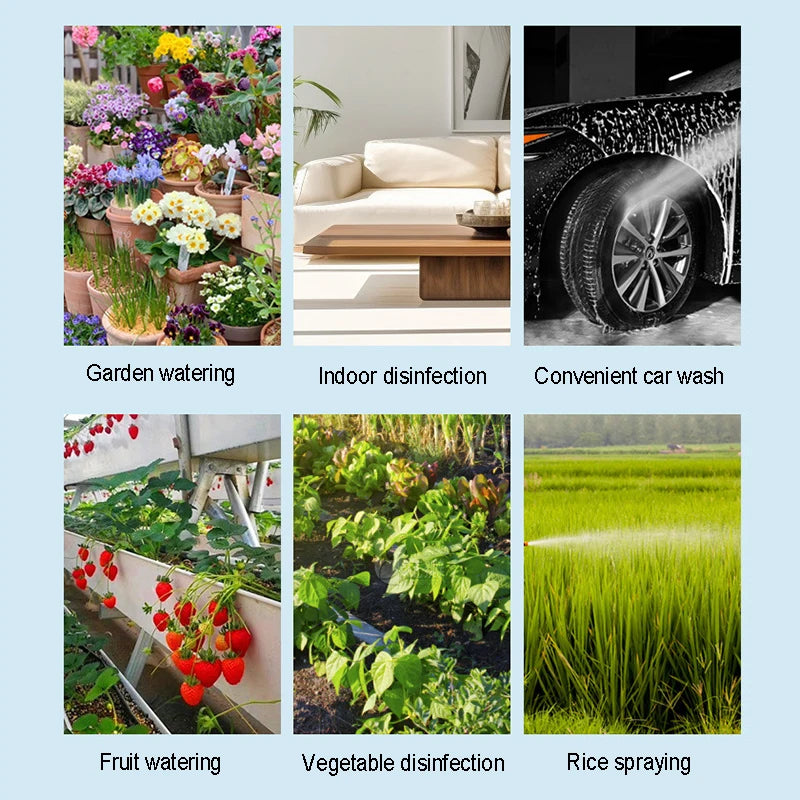 Portable Electric Backpack Garden Sprayer 8L Rechargeable High Pressure Spraying Machine for Plants