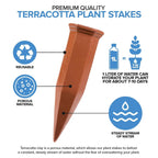 Ceramic Self Watering Spikes 6-Pack for Indoor and Outdoor Potted Plants Terracotta Auto Waterer