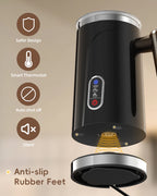 Automatic Milk Frother and Warmer 500W 4-in-1 Hot and Cold Foam Maker 300ml Heating Capacity White