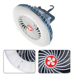2 in 1 Rechargeable Camping Lantern and Fan Portable LED Tent Light with USB Charging