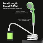 Rechargeable Outdoor Camping Shower Kit with Digital Display Adjustable Spray and 6000mAh Battery