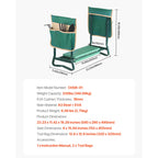 Heavy Duty Foldable Garden Kneeler and Seat with EVA Foam Pad and 2 Tool Pouches for Gardening