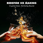 Crystal Clear Ice Ball Maker 4 Large 2.4 Inch Sphere Ice Mold for Whiskey Cocktails Drinks