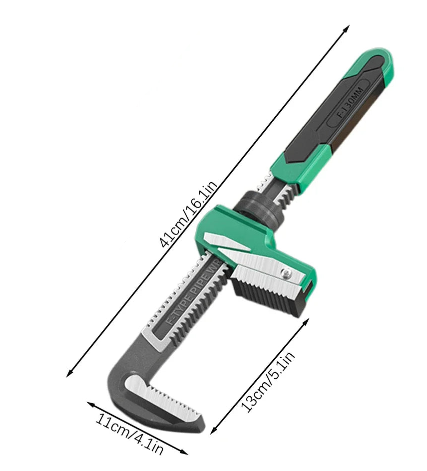 Portable F-Type Wide Jaw Adjustable Wrench Right Angle Spanner 130mm for Plumbing Tools