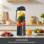 Portable USB Rechargeable Blender 700ml Personal Smoothie Maker with 6 Stainless Steel Blades