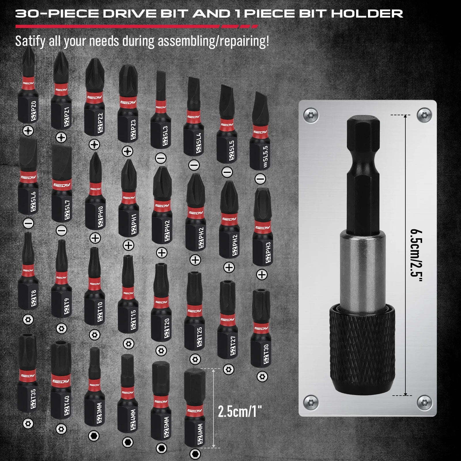 64 Piece 1/4" Drive Socket Wrench & Bit Set with Deep and Shallow Sockets Cr-V Steel Tool Kit