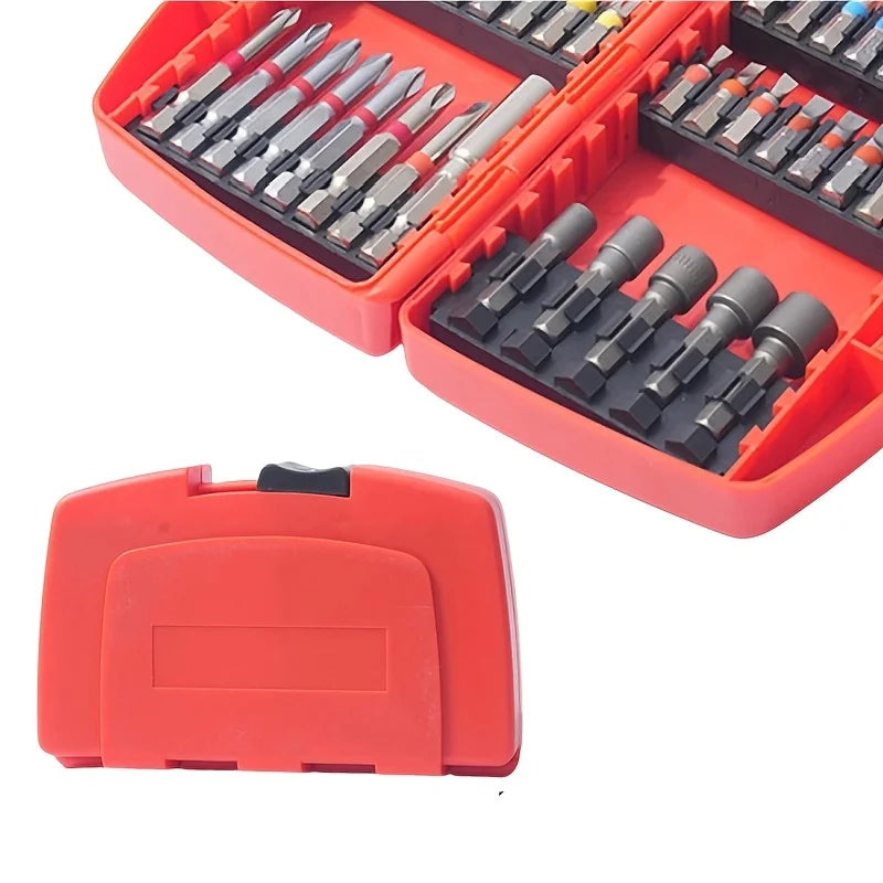 45pcs Impact Driver Bit Set with Magnetic Nut Driver, S2 Alloy Steel Phillips Torx Slotted Bits for Wood, Metal & Tile
