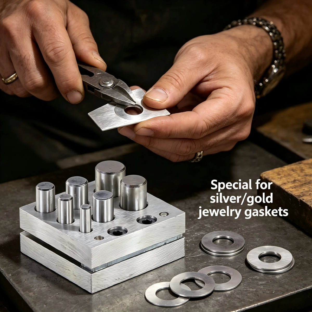 7-Piece Heavy Duty Disc Cutter Punch Set High Carbon Steel Round Jewelry Cutting Tool