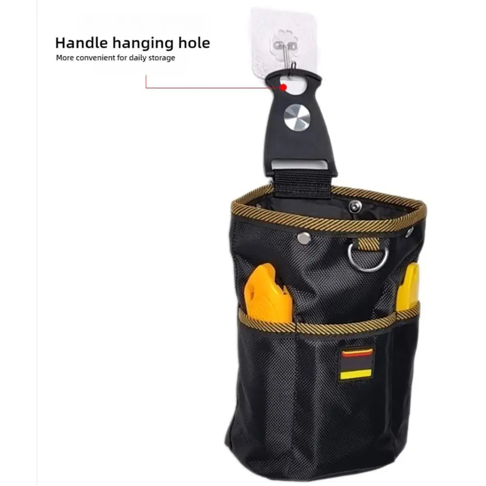 Heavy Duty Nylon Tool Waist Bag with Rotating Hook Multi Pocket Storage Pouch for Electrician Carpentry