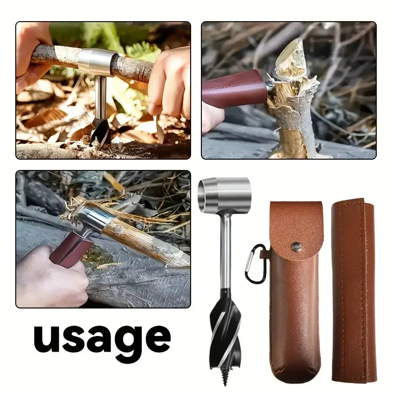 Heavy Duty Wood Drill Auger Bit with Four Blade Support Design for Carpentry and Outdoor Use