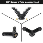 Heavy Duty Aluminum Monopod Stand Adjustable Height 60cm to 177cm with V Yoke Head and Carry Bag