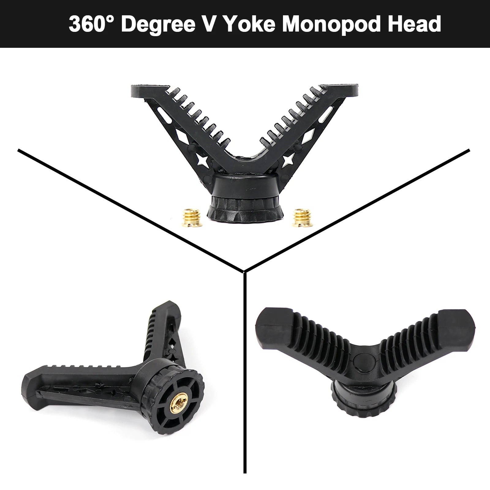 Heavy Duty Aluminum Monopod Stand Adjustable Height 60cm to 177cm with V Yoke Head and Carry Bag