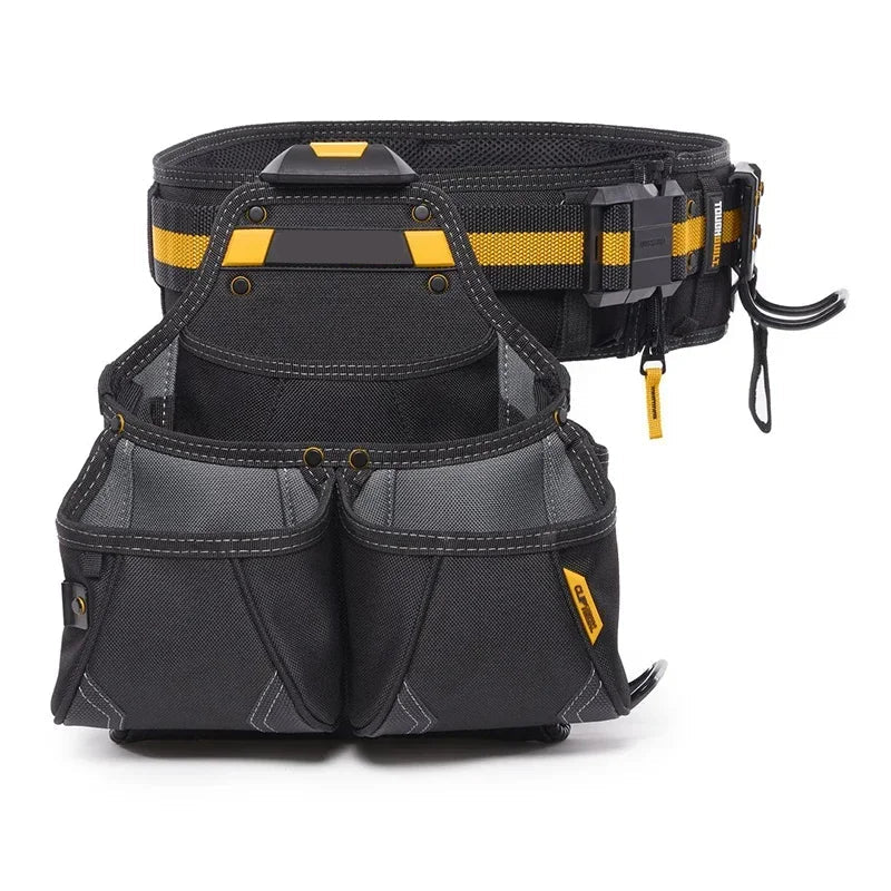 Heavy Duty 3 PC Framer Tool Belt Set with Padded Waist Belt, Hammer Loop and Multi Pocket Tool Pouch