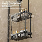 Portable 2 Tier Bathroom Wall Storage Rack Waterproof Toiletry Organizer Shelf