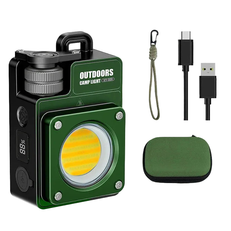 Portable Rechargeable LED Keychain Flashlight with COB Work Light and Stepless Dimming