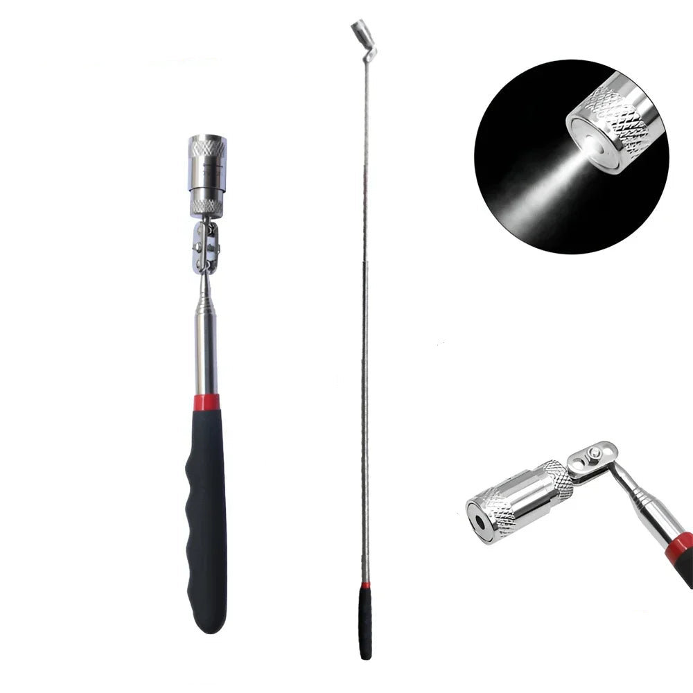 Telescopic Magnetic Pickup Tool with LED Light Portable Extendable Pen for Screws Nuts Bolts Metal Parts