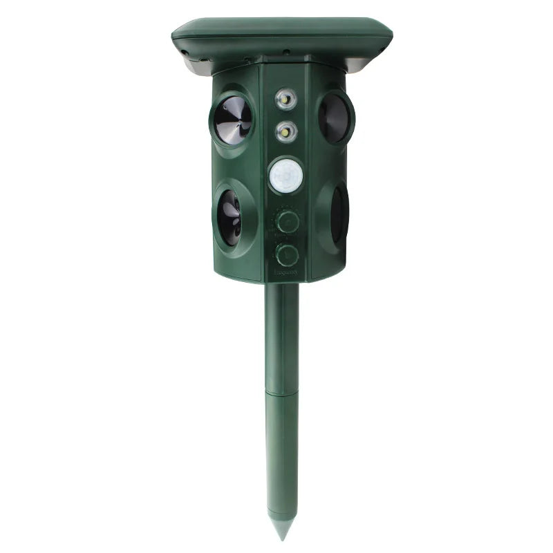 Solar Powered Ultrasonic Animal Repellent for Garden Yard and Outdoor Areas Portable Pest Deterrent