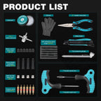 Heavy Duty Tire Repair Kit 78Pcs Portable Emergency Puncture Repair Tool Set for Car SUV Truck