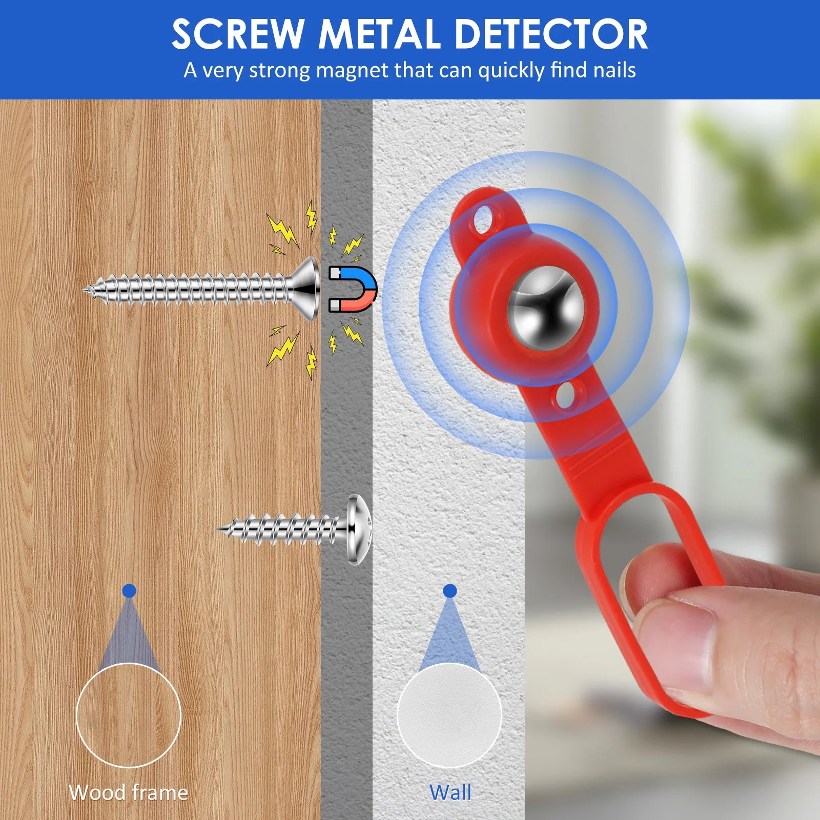 4-Piece Magnetic Stud Finder Set Portable 27lb Holding Force Tool for Wall Stud and Nail Detection