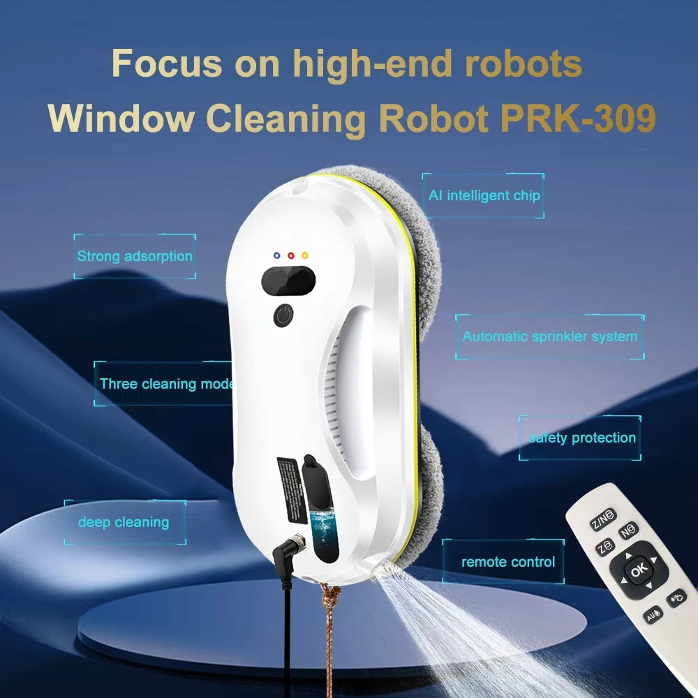 Portable Window Cleaning Robot with Intelligent Edge Detection and Water Spray for Glass Surfaces