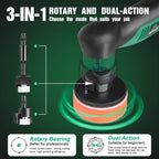 Portable Cordless Car Polisher 12V 2000-5500RPM Mini Buffer Kit with Pads Battery and Charger