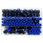 Air Hose Quick Connect Fittings Kit for PU and Nylon Tubing Pneumatic Push to Connect Air Line Set