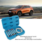 Heavy Duty 7-Piece Brake Bleeder Wrench Kit with Check Valve Hose and Storage Box