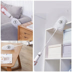 Cordless Electric Spin Feather Duster 3-in-1 Rotating Cleaning Brush with Extension Rod USB Rechargeable