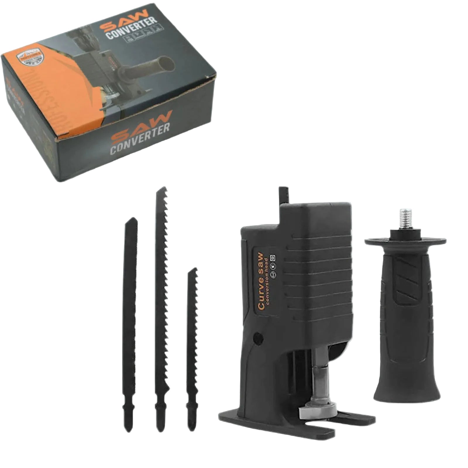 Drill to Reciprocating Saw Adapter Kit with Quick Release Chuck and 3 Saw Blades